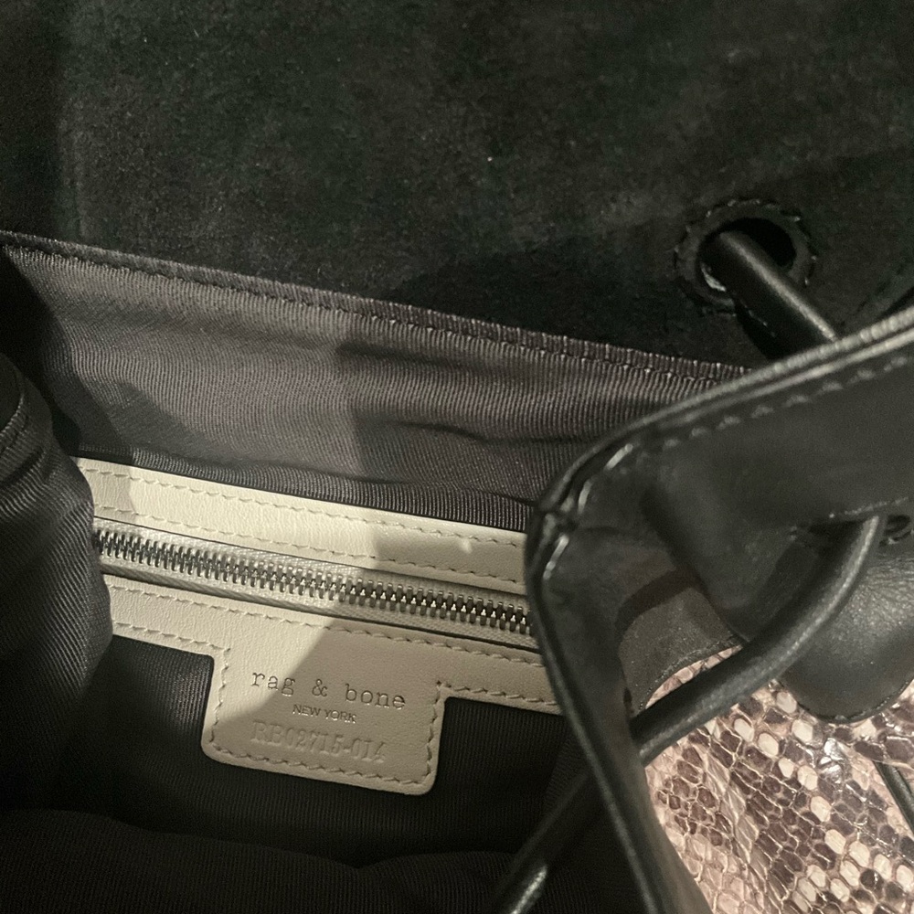 Rag & Bone Fawn Python Pilot Backpack Black Snake… - image 6